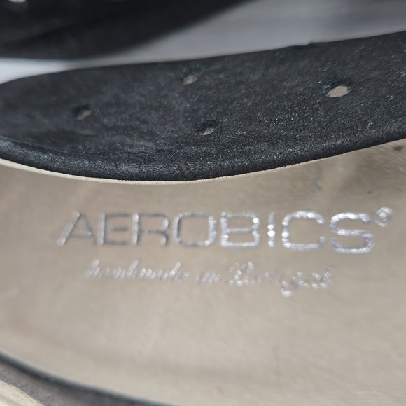 Aerobics Portugal Wedge Perforated Leather Shoes EU 39 US 8 - Picture 3 of 13